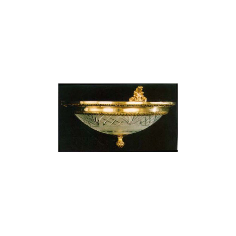 Crossman Glass Flush Mount, French Gold