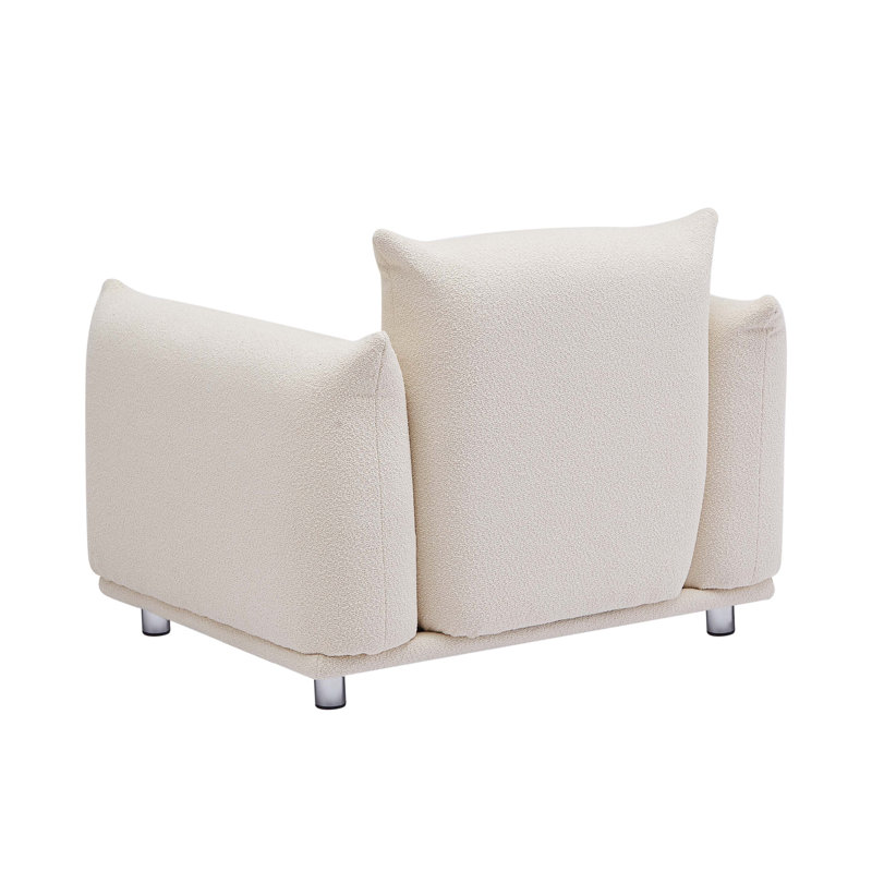 Tranay Accent Chair, Upholstered Single Chair for Home Bedroom Office, Beige Fabric