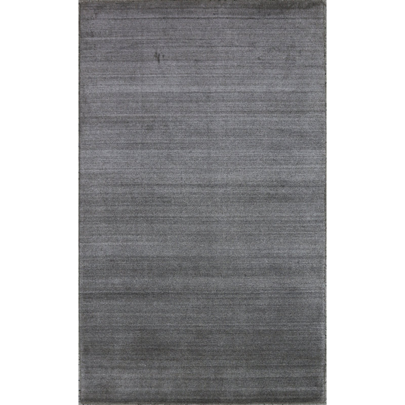 Tapis tissé à la main | Tapis en laine et bambou en soie moderne | Tapis d'intérieur 9 mm olive, Rectangle 9 pi x 12 pi