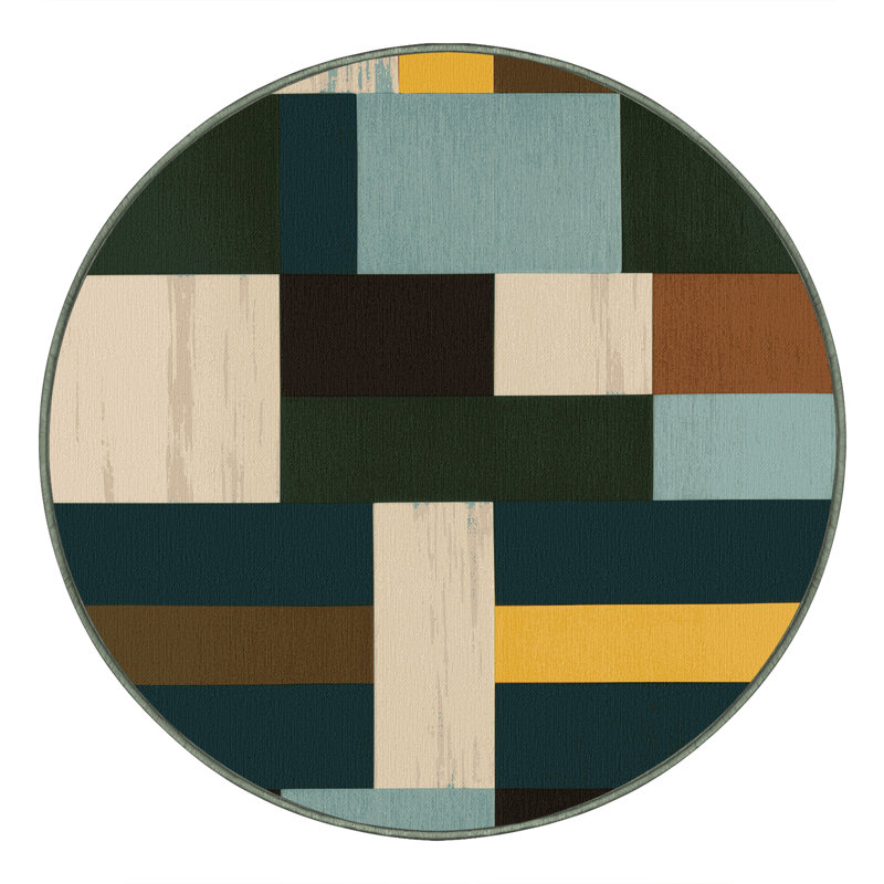 Pixel Pattern Plains Rug, Round 7'