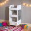 Bibliothèque pour enfants en forme d'ours avec tableau noir, bibliothèque en bois à 3 niveaux et organisateur de jouets pour salle de jeux, chambre de bébé (blanc)