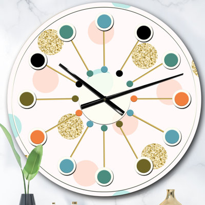 Horloge murale Gold Chic Design III - Mid-Century