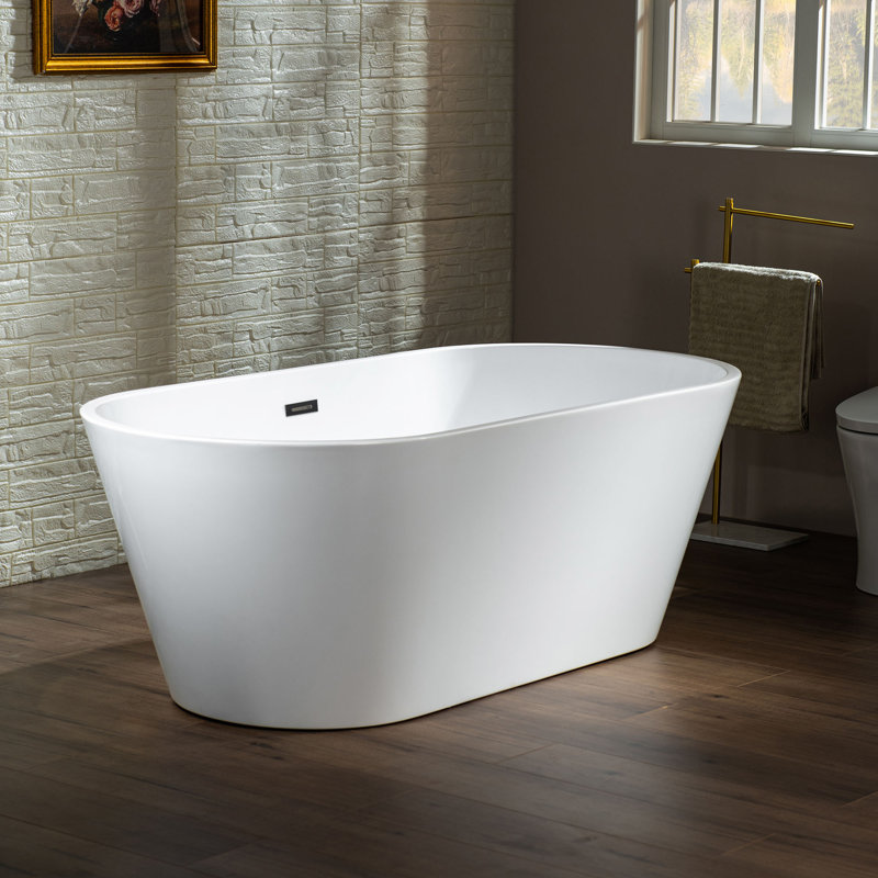 67'' x 31.5'' Soaking Acrylic Bathtub, Matte Black