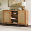 Buffet 58 po à 2 portes avec panneaux en rotin arqué-146964749