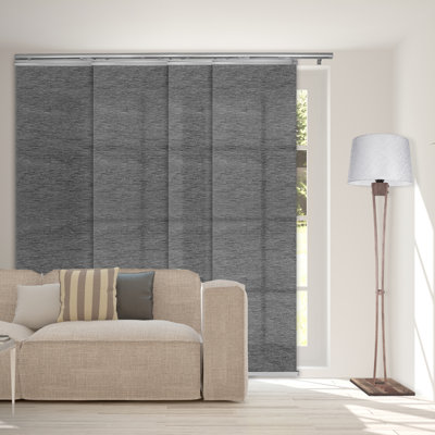 Rail semi-diaphane gris anthracite simple à 4 panneaux 48 po x 88 po x H 94 po, largeur de panneau 23,5 po