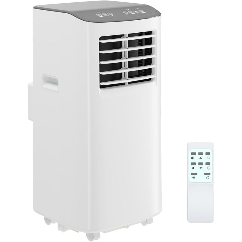 Climatiseurs portatifs Climatiseur portatif 8 000 BTU avec télécommande sans refroidissement 24H Minuterie 4 modes Climatiseur silencieux pour bureau de chambre à coucher Ensemble de fenêtre inclus Gris
