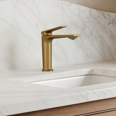 Single Hole Bathroom Faucet with Drain Assembly, Single Handle Bathroom Sink Faucet
