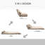 Chaise de plancher ajustable, convertible en lit, beige, 2 coussins, peu encombrante, à des fins de divertissement - chaise avec dossier et