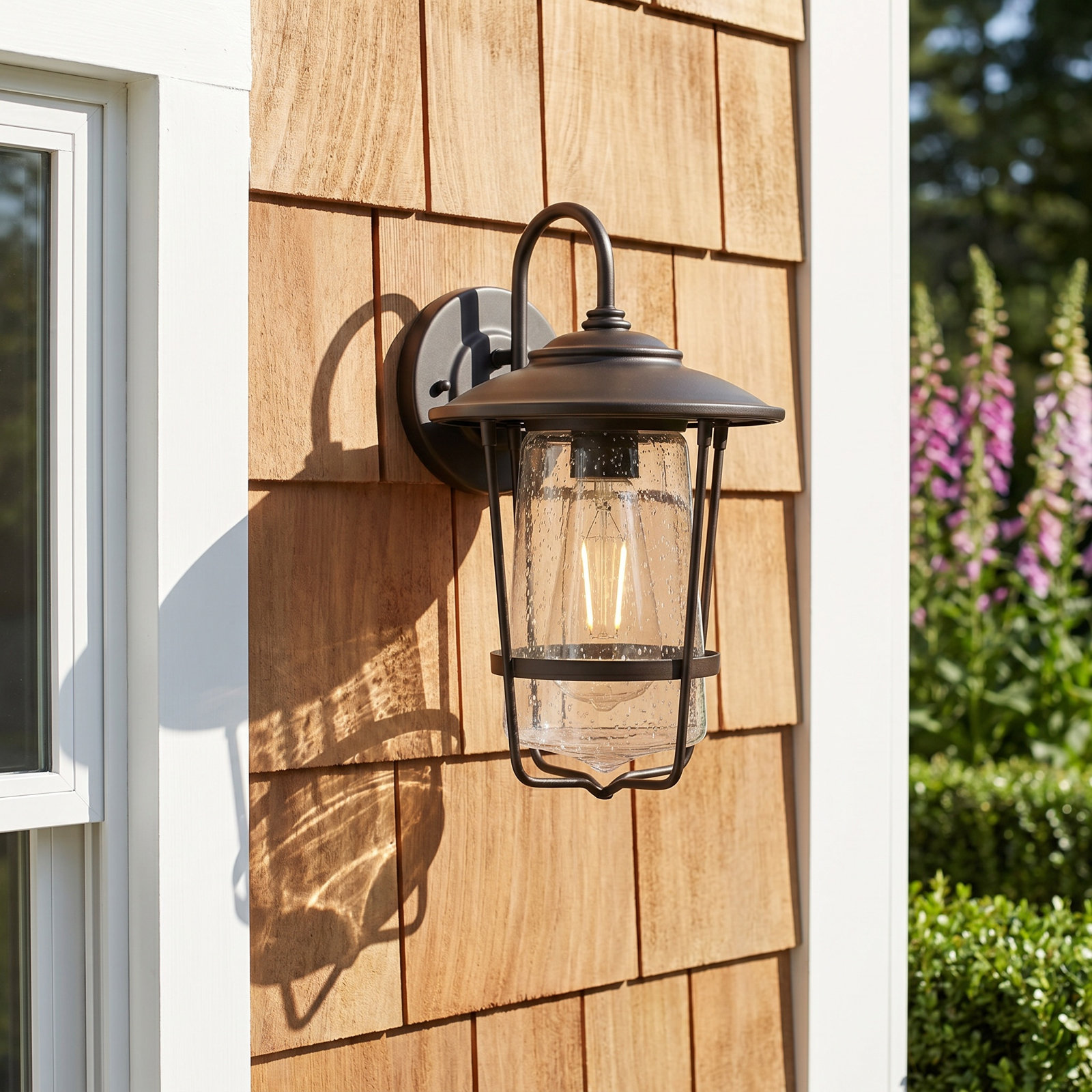 Single Light Empire Outdoor Wall Light, 8.25"W X 13.25"H X 9"D, Bronze