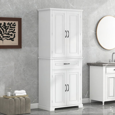 Bathroom Storage Cabinet with Doors, Drawer, and Adjustable Shelf for Versatile Organization and Space Management