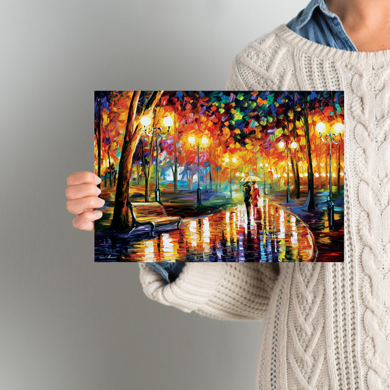 « pluie rustle i », reproduction de peinture sur toile tendue, H 8 po x l 12 po x P 0,75 po