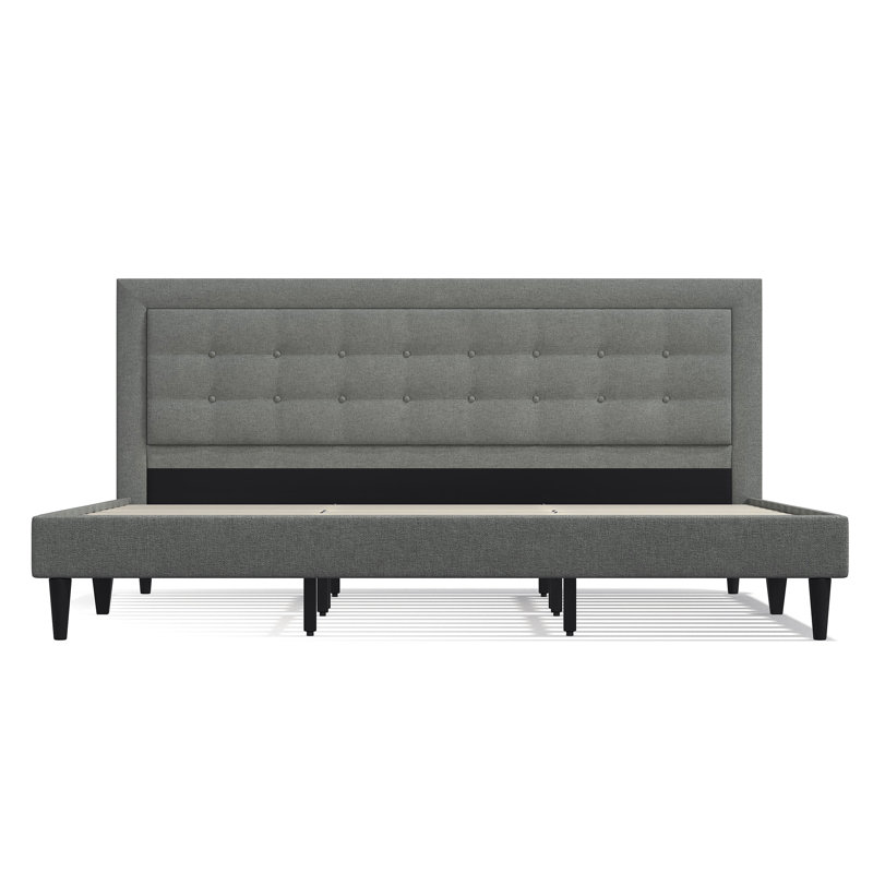 Ogrady Upholstered Platform Bed, King, Stone