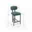 Tabouret de bar rembourré en tissu avec pieds en métal noir pour salle à manger / îlot de cuisine / bar-764408394