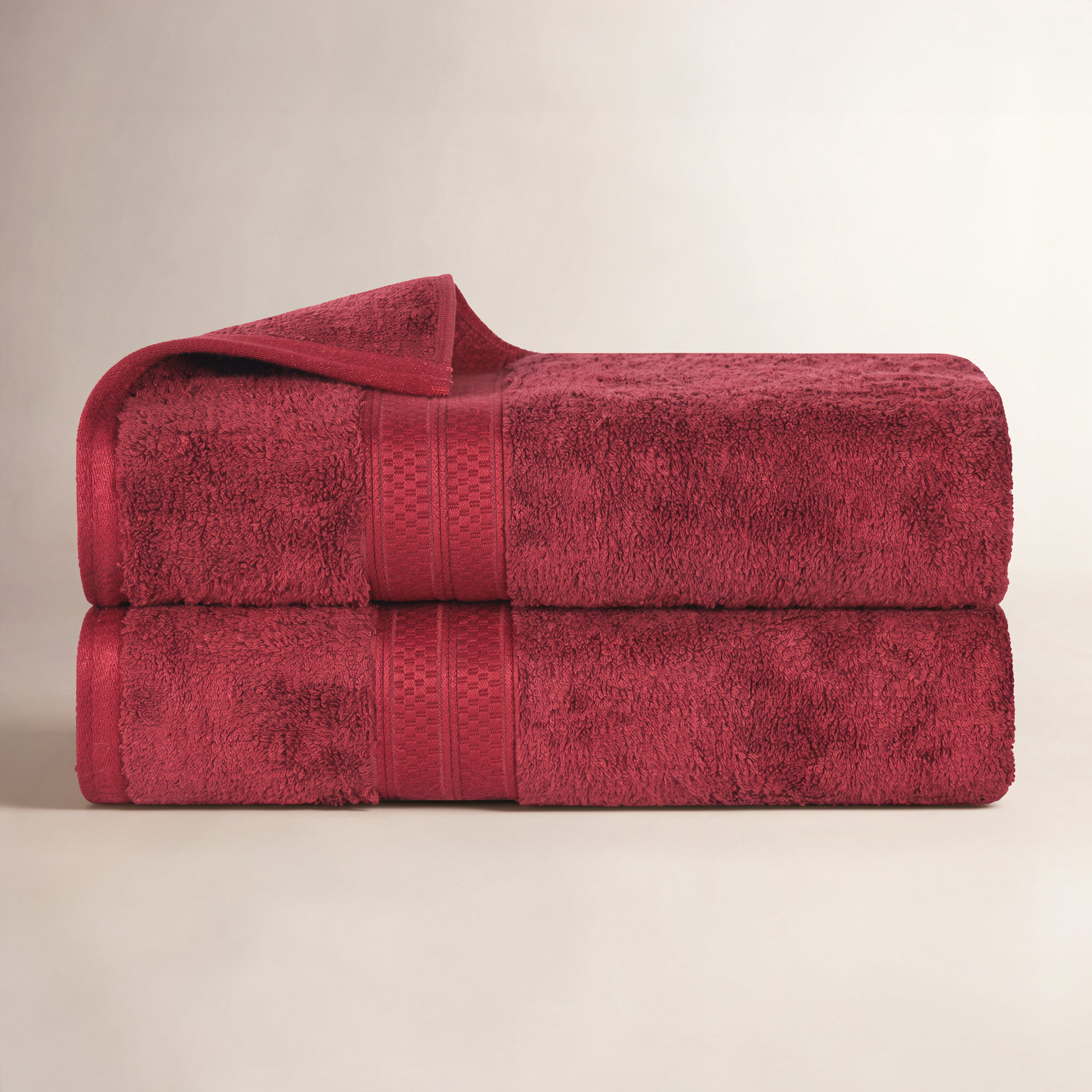 Nolhan Rayon from Bamboo Cotton Blend Bath Towels, Crimson