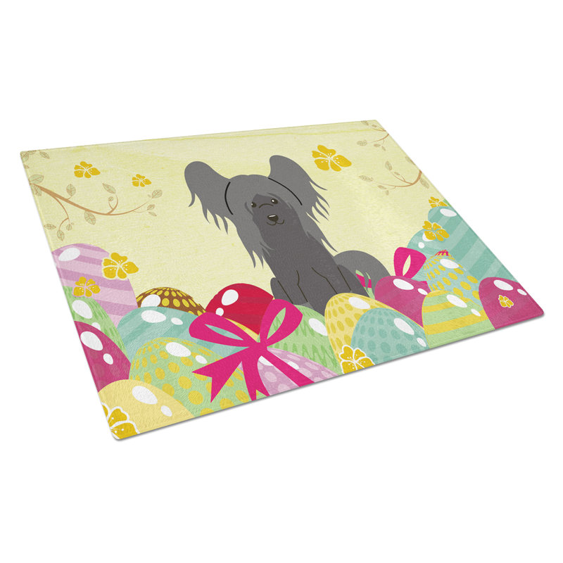 The Holiday Aisle Saroyan Glass Chinese Crested Cutting Board, Black