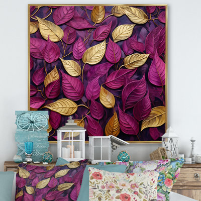 Feuilles dorées et roses charmantes I