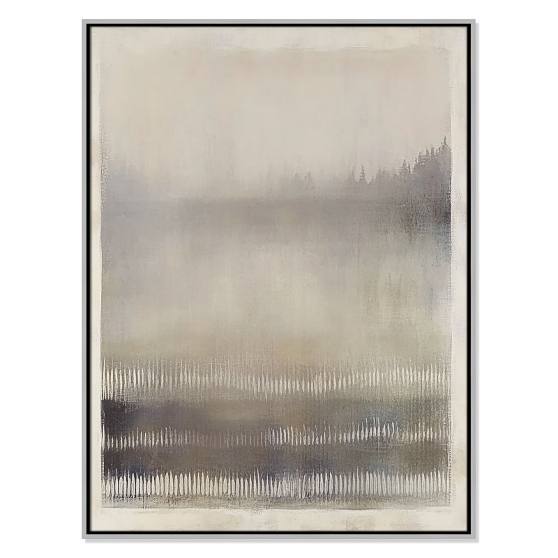 Équilibre équilibré III par Irena Orlov, Flottant argenté, H 41,5 po x l 31,5 po