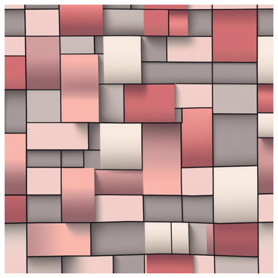 Pink Gray Rectangular Blocks Comforter