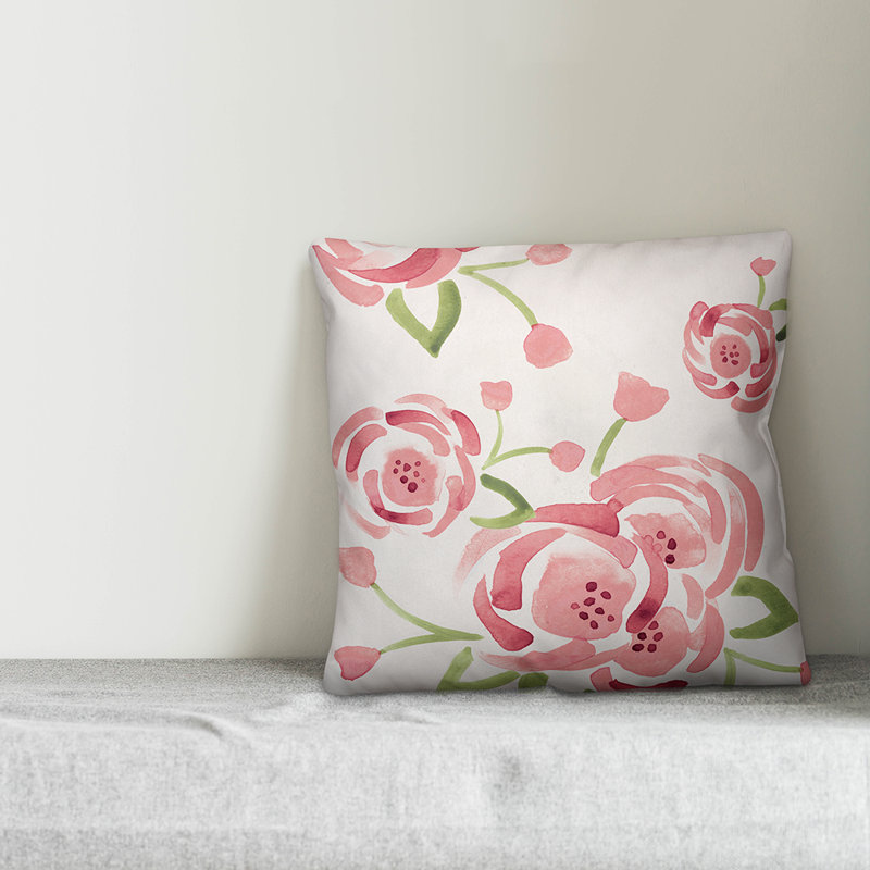 Floral Reversible Throw Pillow