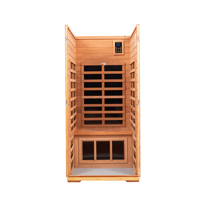 Sauna extérieur infrarouge lointain à une personne, Marron foncé