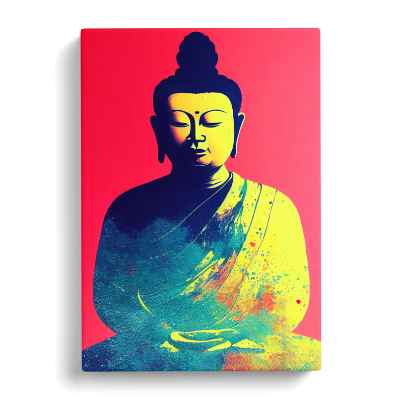 Buddha Splashed No.2 - Wall Art, Wrapped Canvas, 50cm H x 35cm W x 3cm D, No Matte