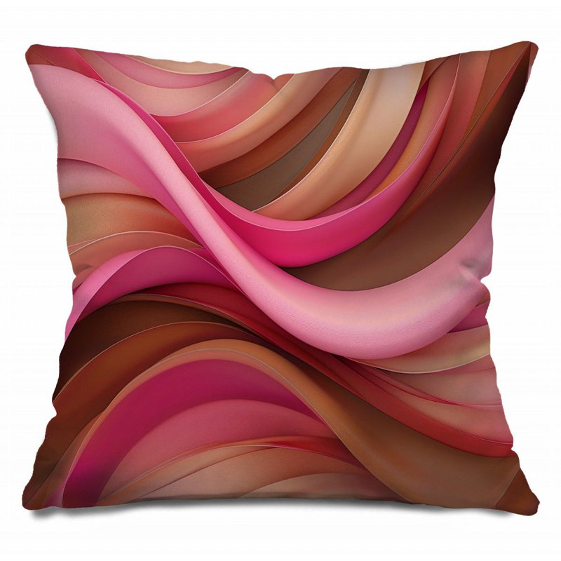 Coussin Swirling rubans, œuvre d'art - 12193, H 26 po x l 26 po