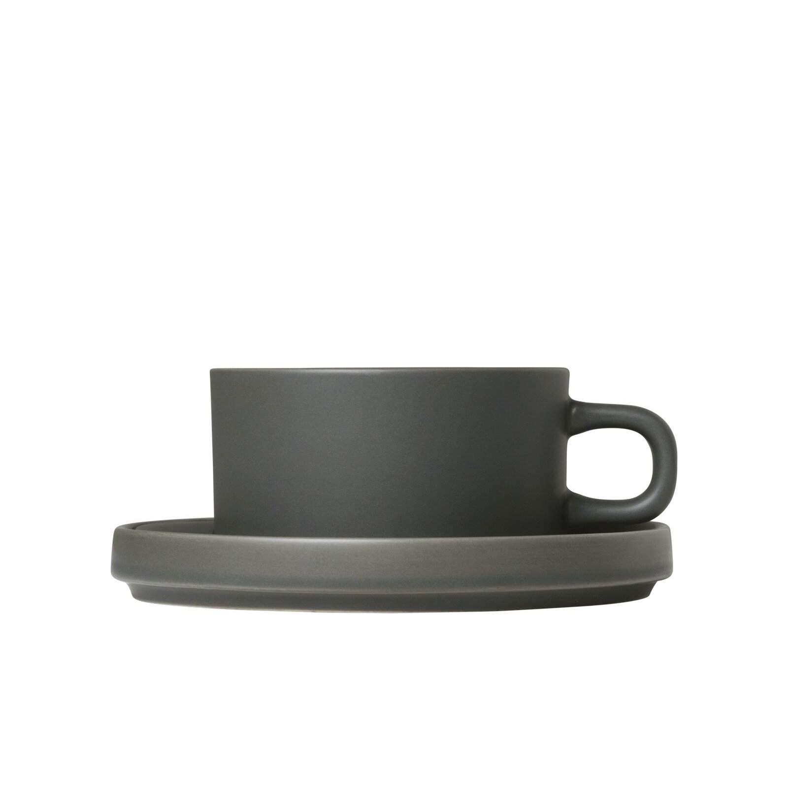 PILAR Stoneware Teacup & Saucer, Agave Green