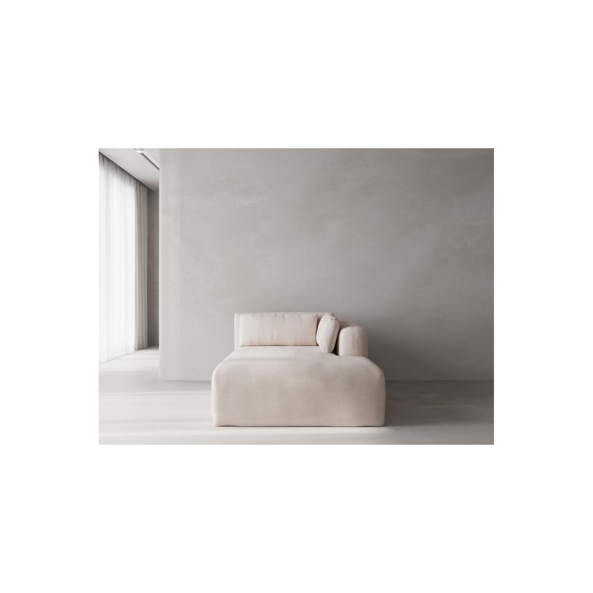Freddie Upholstered Chaise Lounge, Nevis Ivory