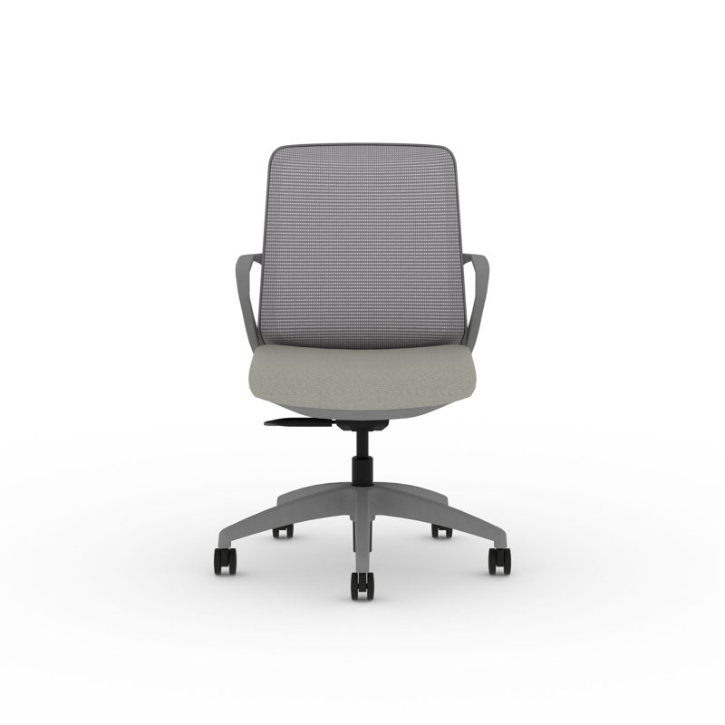 HON Cliq Task Office Chair, Weight-Activated Control, Fixed Arms, Titanium Frame, Frost, Frost, Titanium