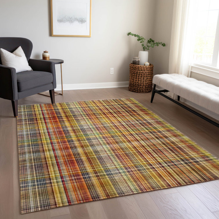 Langley Street Kinslee Washable Plaid Indoor / Outdoor Rug & Reviews ...
