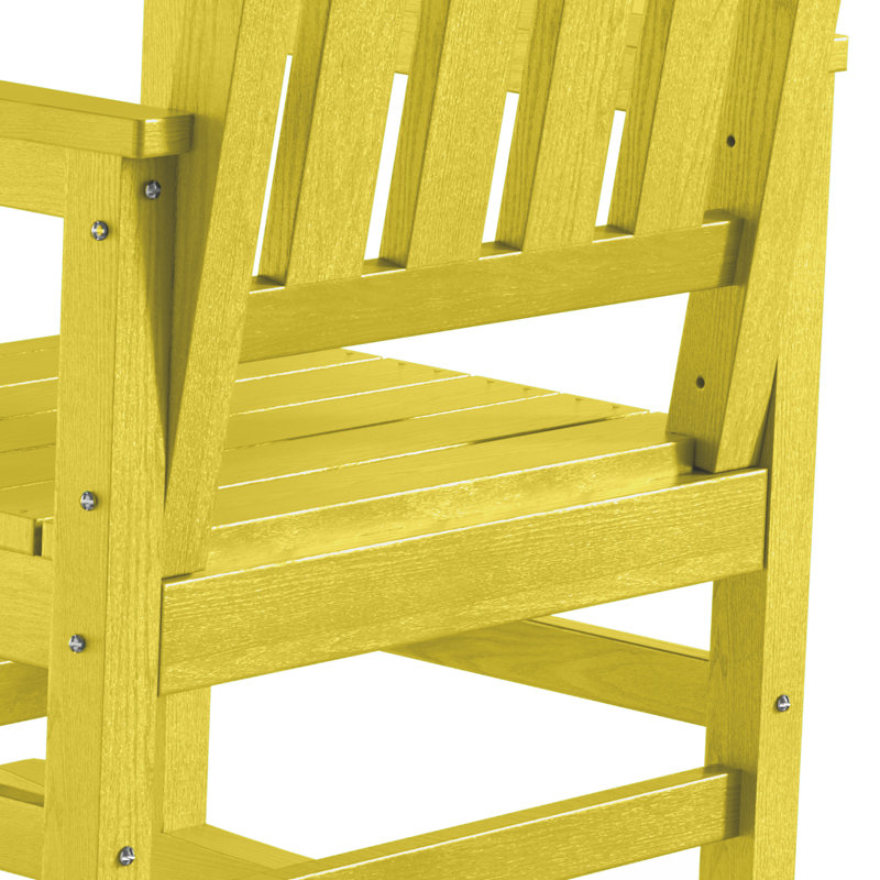 Chaises berçantes d'extérieur en PEHD résistantes aux intempéries Adirondack, Olive Yellow