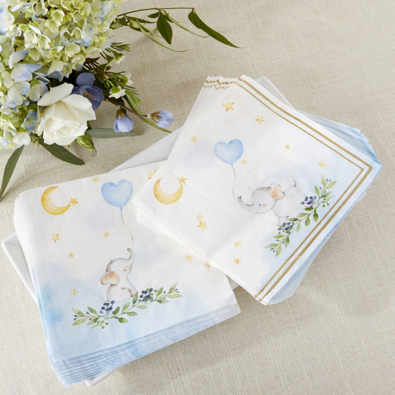 Serviettes jetables en papier épais, Bleu