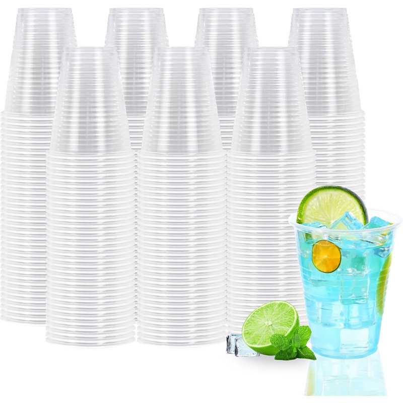 7 tasses de plastique transparent de 7 onces, 500 tasses de plastique transparent en vrac pour une fête avec une résistance à la chaleur plus élevée