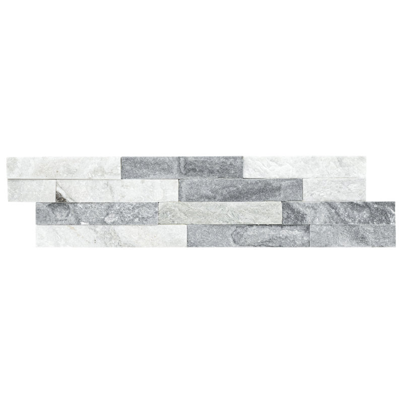Stonecrest 6 in. x 24 in. Split Face Natural Stone Ledger Panel Wall Tile, Glacier Gris