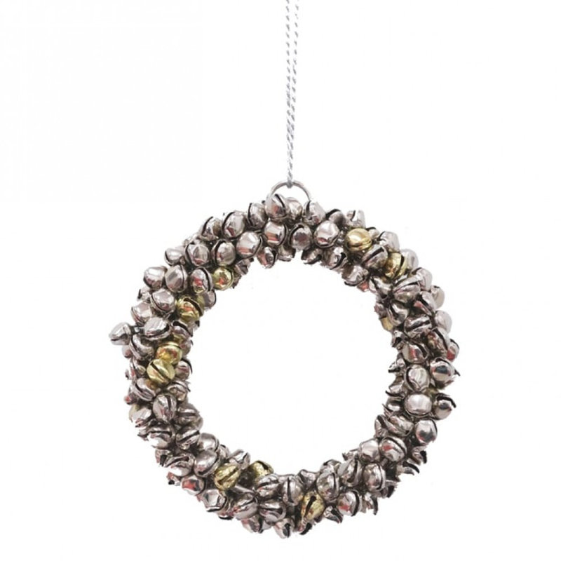 Ornement mini couronne de cloche, H 3,5 po x l 3,5 po x P 0,3 po