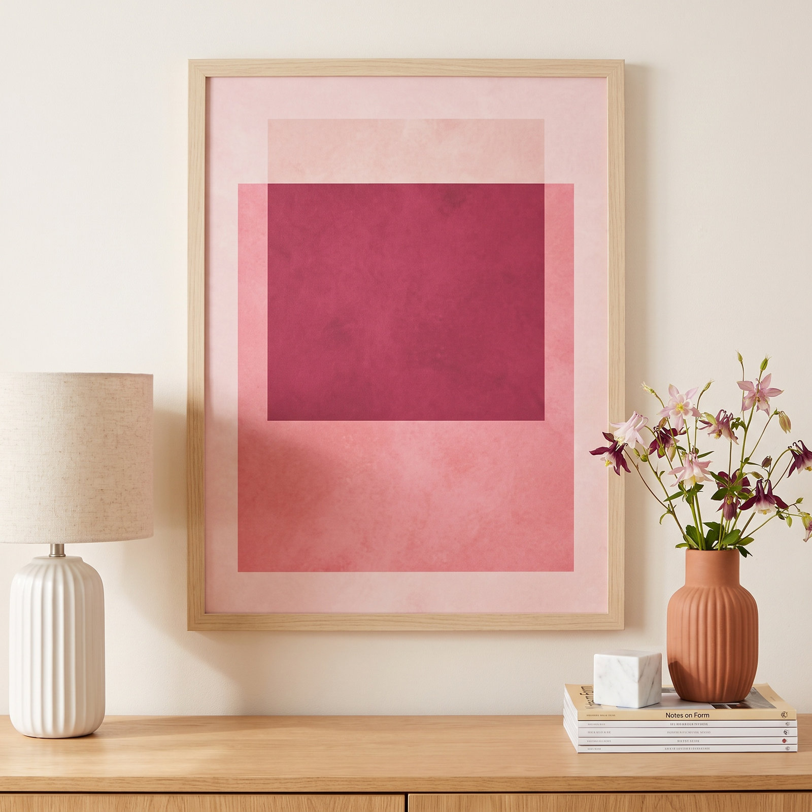Overlapping Geometry 12 Print, 25" H x 19" W, Brown