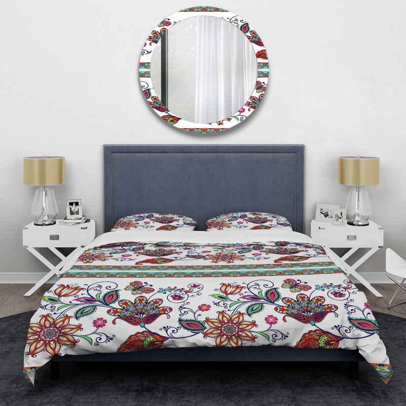 Ensemble de housse de couette en microfibre brun / blanc 3 pièces