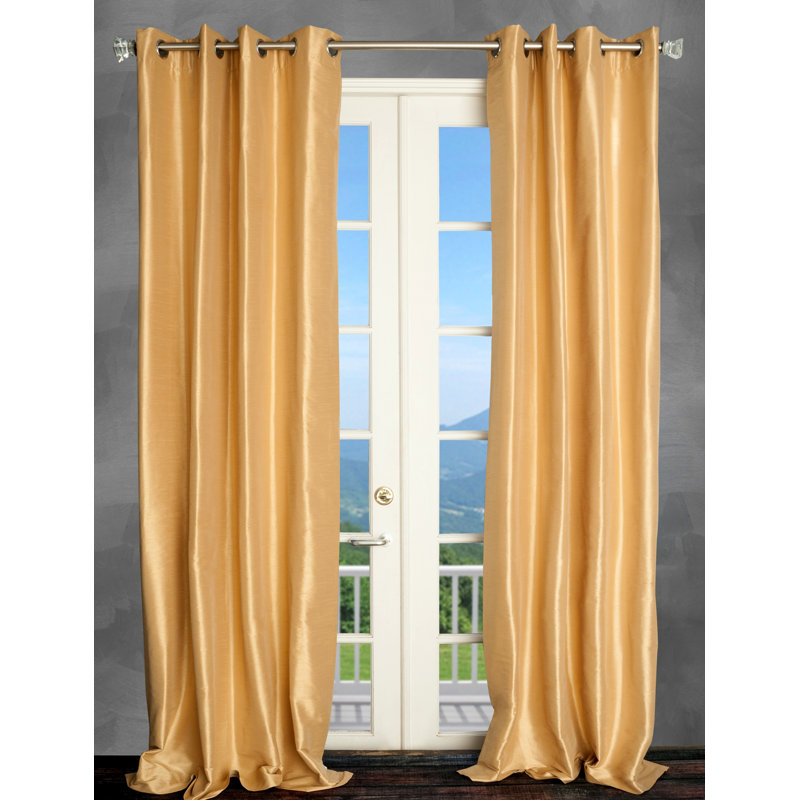 Panneau de rideau simple semi-diaphane avec œillets Eury, Sable, l 50 po x L 96 po
