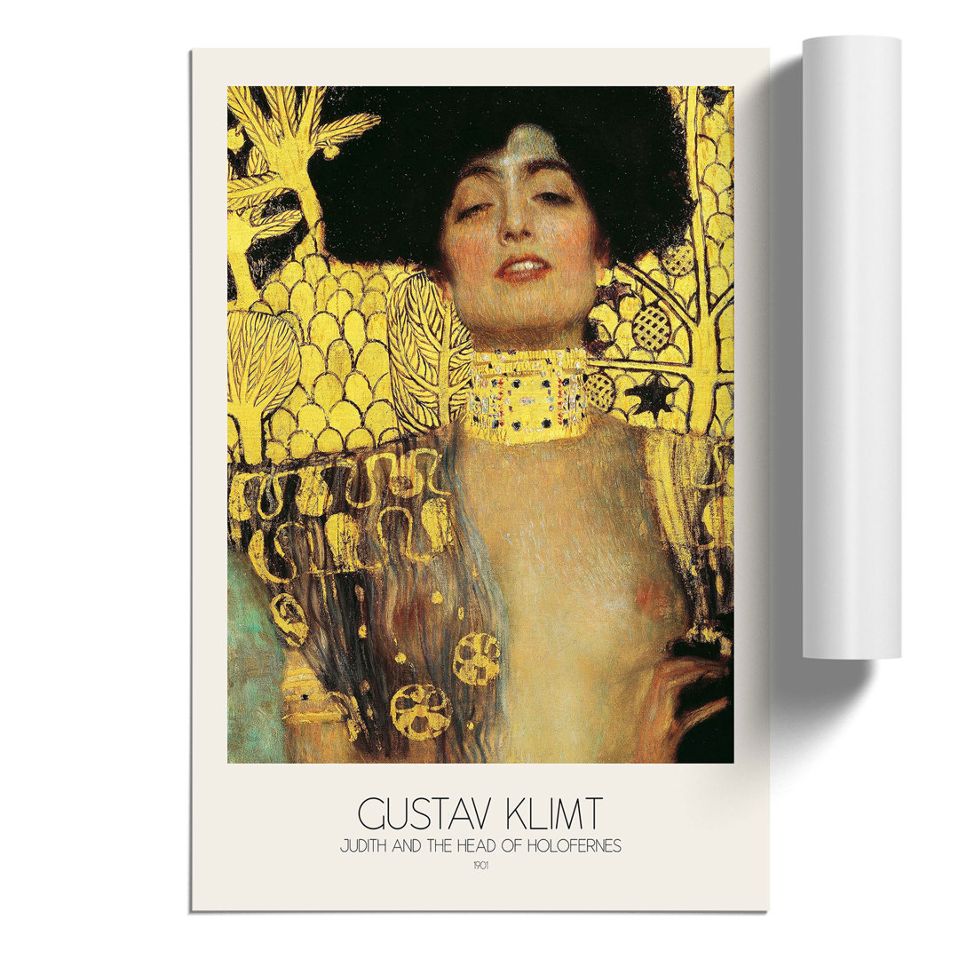 Judith and the Head of Holofernes with Border by Gustav Klimt - Frameless Print