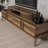 Modern Walnut TV Stand, 66.1 x 15.4 x 15.0 inches | 100% Melamine Coated Particle Board, Thickness: 0.7 inches | Geometric Design, Stylish & Functional Storage Solution for Living Room & Entertainment Areas-1885066924