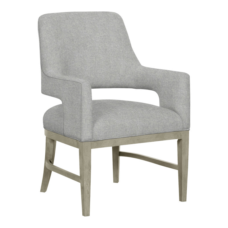 Josie Grande Upholstered Arm Chair, Perigold Arigato Morning Glory, Almond Buff