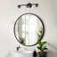 3 lumières 21 po Éclairage pour meuble-lavabo noir mat avec abat-jour en verre transparent martelé-1134545831-1107782664