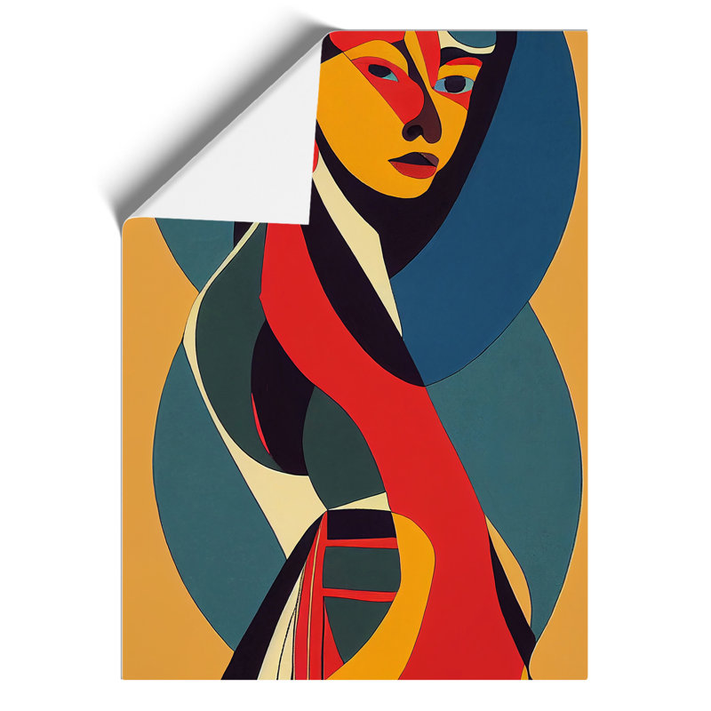 Bold Woman in Abstract - Wall Art, 29.7cm H x 21cm W, Paper, No Matte