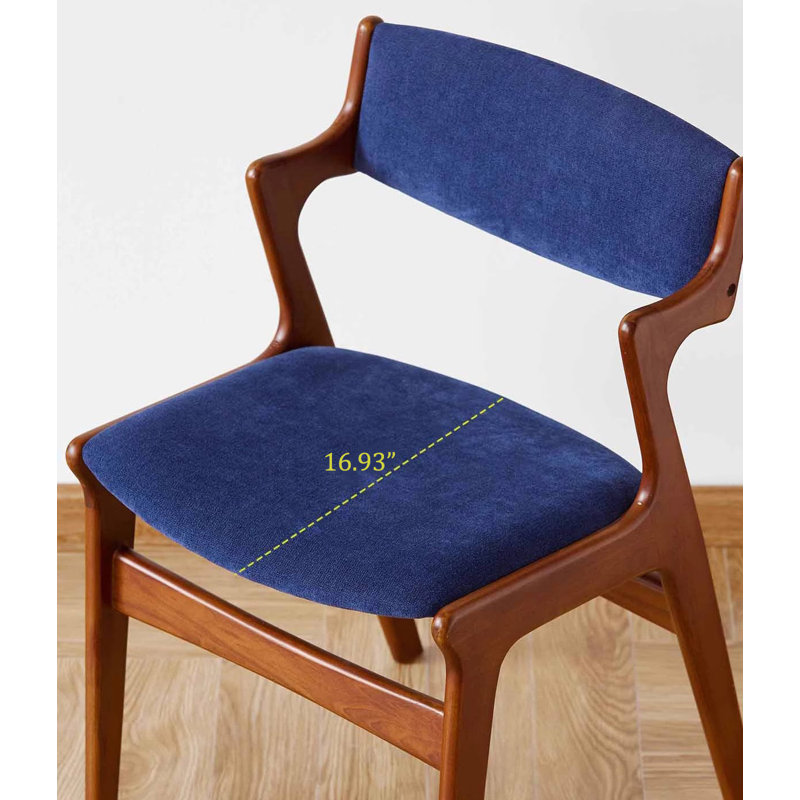 Méridienne simple avec dossier rembourré en bois massif, Bleu