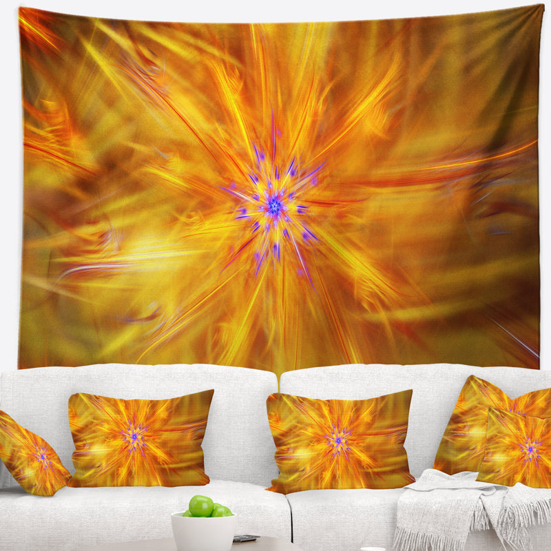 Tapisserie fleur d’éclats abstraits les plus brillant étoile, H 32 po x l 39 po