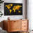 " Gold Abstract World Map Canvas Print "-101456159