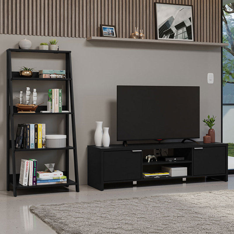 Meuble télé Yonina, Noir, 81"