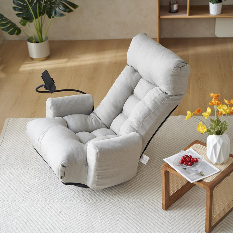 360 degrees Swiveling Lounge Sofa Chair With Adjustable Head And Waist, Gray