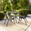 Chaises de patio empilables modernes en aluminium à dossier à lattes Chrisoula