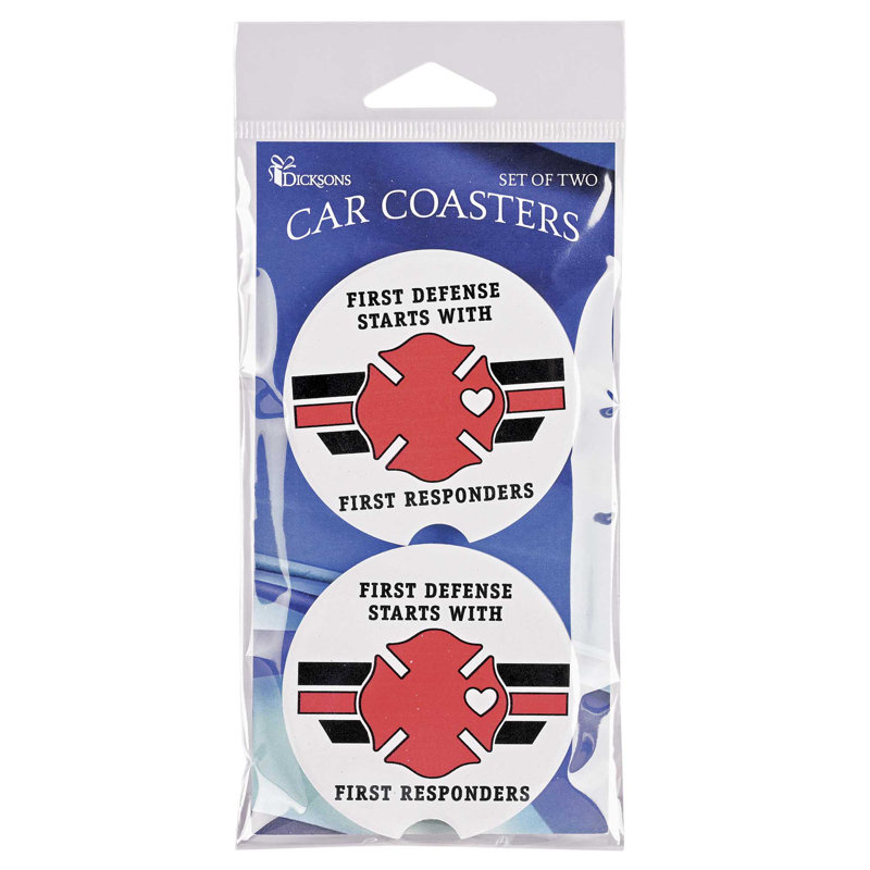 Car Coasters Firefighter First Defence